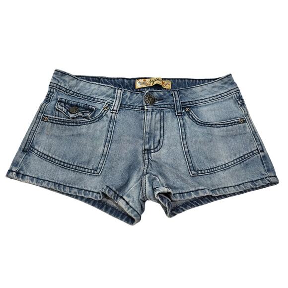Tyte Jeans Light Blue Denim Jean Shorts 100% Cotton Button Pocket Juniors Size 5 - Picture 1 of 7